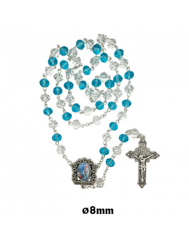 Rosario Cristal Rombo Tallado 4Mm Rosa