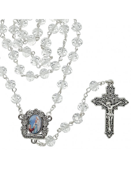 Rosario Cristal Trasparente Oval 8X6mm