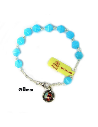 Brazalete Cristal Azul Tipo Rombo 8Mm...