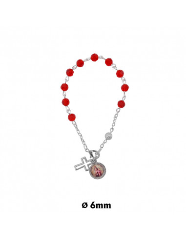 Pulsera Brazalete Cristal Rojo 6mm...