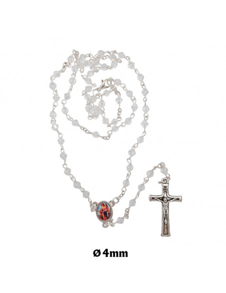 Rosario Cristal Rombo Tallado 4Mm Trasparente