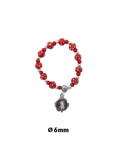 Decena Cristal Tallado 6Mm Rojo Con...