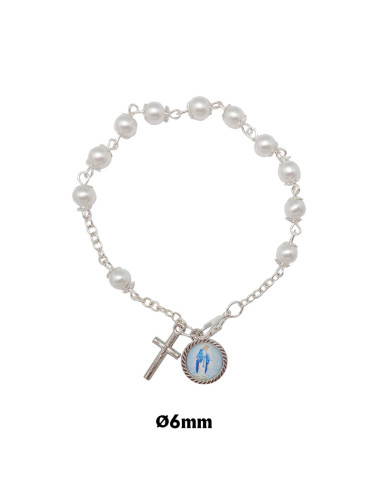 Brazalete Perla Liso 6Mm Con Copetas...