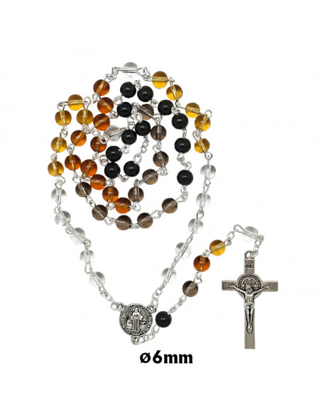 Rosario Cristal Forma Cubo 6X6mm Azul