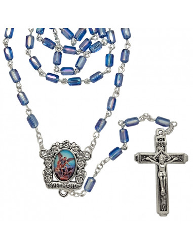 Rosario Cristal Tallado 6X4mm Azul...