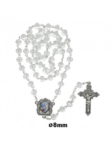 Rosario Cristal Trasparente Oval 8X6mm