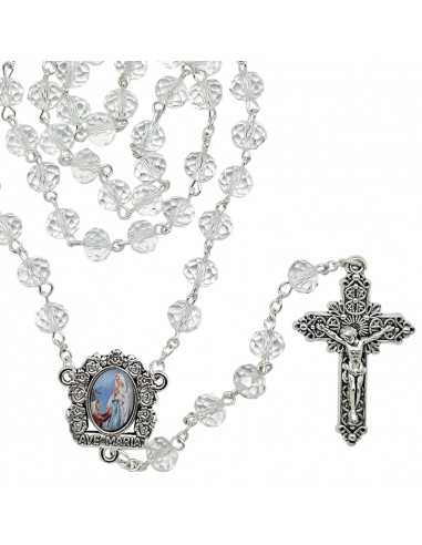 Rosario Cristal Trasparente Oval 8X6mm