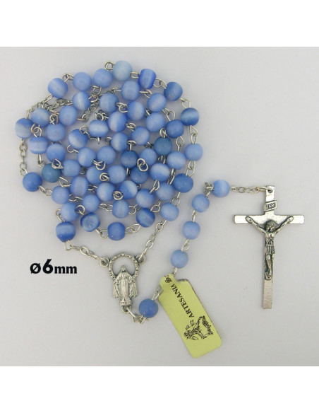 Rosario Cristal 6Mm Rojo Achatado Opaco Con Linea Central Lisa