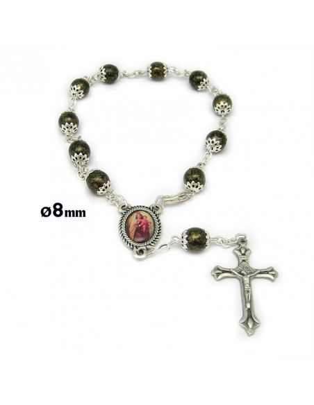 Rosario Cristal Rombo Tallado 4Mm Rojo