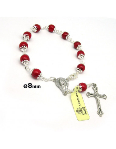 Rosario Cristal Rombo Tallado 4Mm Rosa