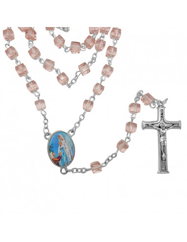 Rosario Cristal Tallado 7X6mm Rojo...