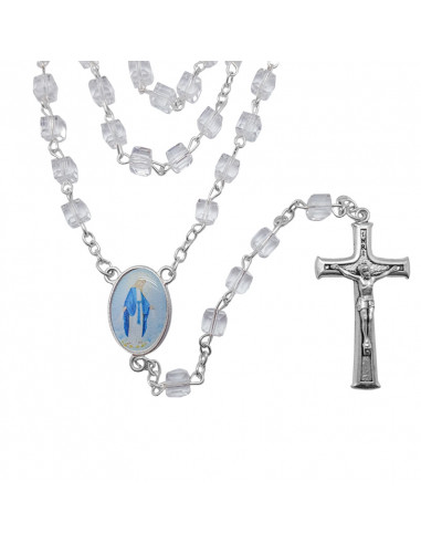 Rosario Cristal Tallado 7X6mm Azul...