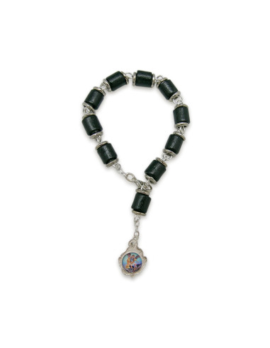 Brazalete Madera Negra Cilindro Con...