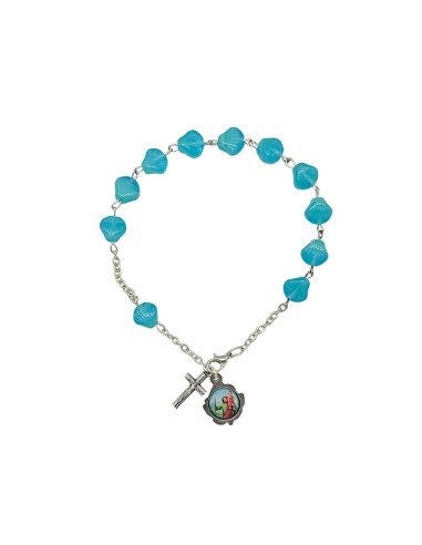 Brazalete Cristal Azul Conchas...