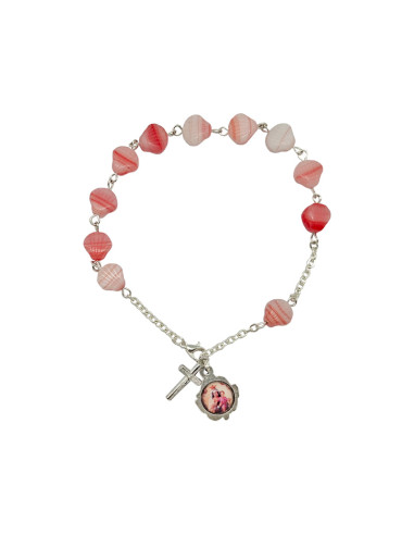 Brazalete Cristal Rosa Conchas...