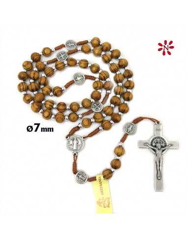 Rosario Madera San Benito 7mm Paters...