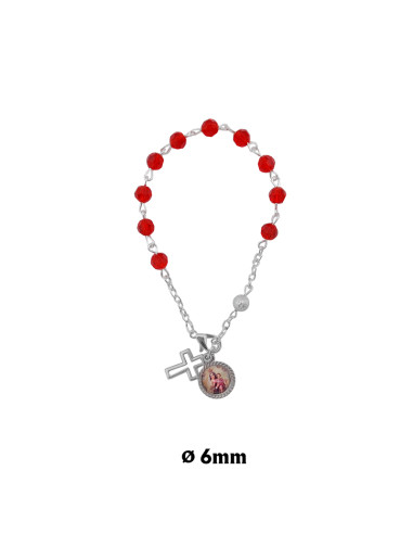 Pulsera Brazalete Cristal Rojo 6Mm...