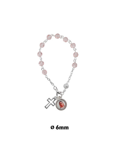 Pulsera Brazalete Cristal Rosa 6Mm...