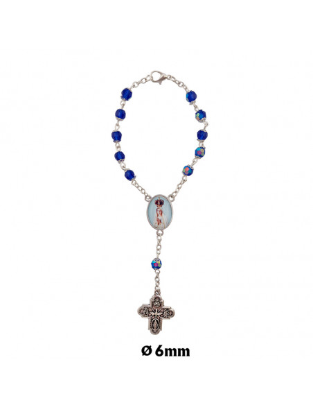 Rosario Nacar Irregular Perlado Rojo 7Mm Maria Con Strass