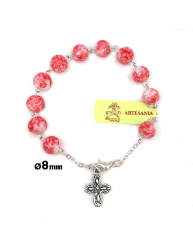 Brazalete Estampado Liso 8Mm Rojo