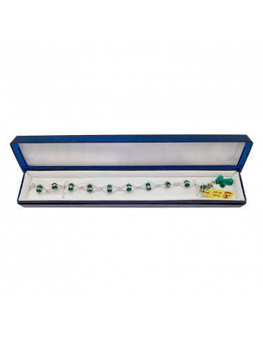 Brazalete Cristal Rombo Doble Verde...