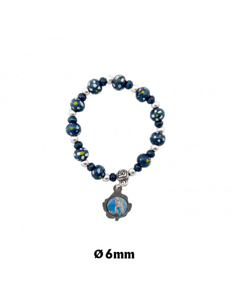 Rosario Cristal Rojo Tipo Lagrima Con Copetal Superior 6X8mm