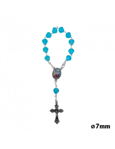 Decena Cristal Azul Conchas Santiago 7Mm