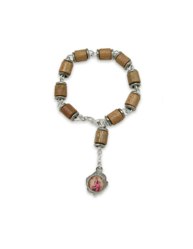 Brazalete Madera Clara Cilindro Con...