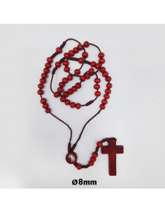 Rosario Madera Y Cuerda 7mm...
