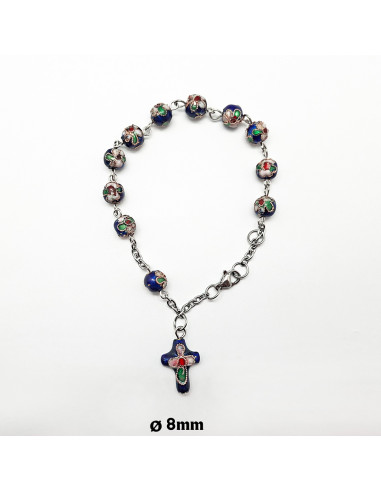 Brazalete Flores 8Mm Azul tipo...