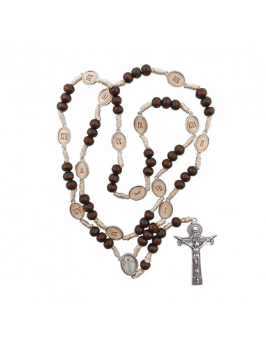 Rosario madera y cuerda Via Crucis...