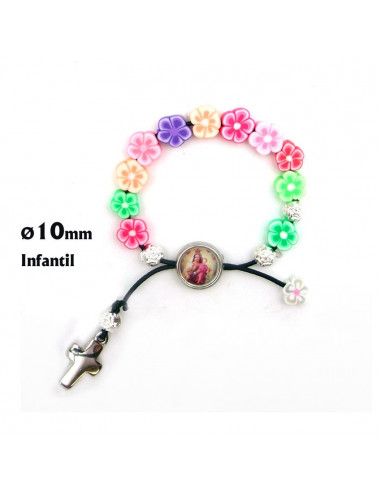 Pulsera Infantil Con Flores...