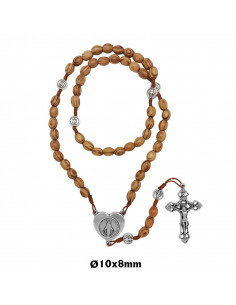 Rosario madera olivo oval...