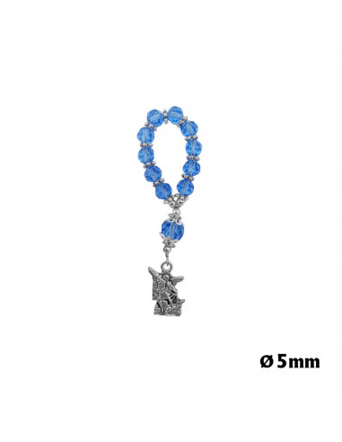 Rosario Decena Dedo Cristal Azul San...