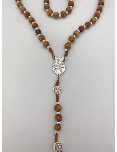 Rosario Madera 7mm San Jose y Sagrada...