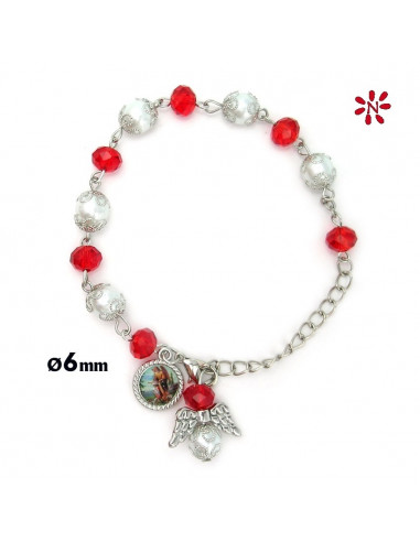 Brazalete Cristal Tallado Rojo Y...