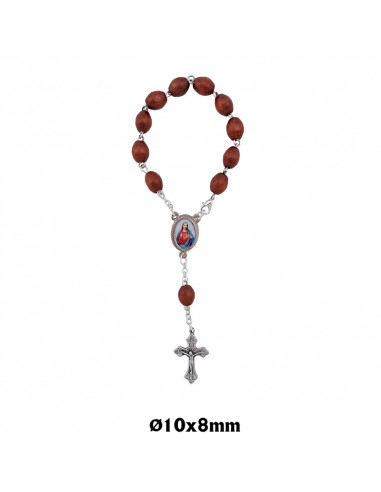 Decena Madera Oval 8x10mm Marron
