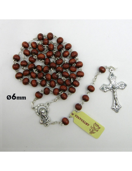 Rosario Madera Olivo 7Mm Con Paters Metal Y Mosqueton Personalizar