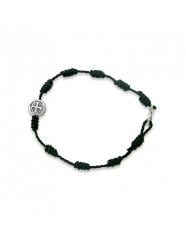 Brazalete Del Peregrino Negro Cuerda...