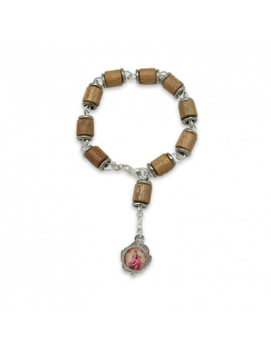 Brazalete Madera Clara Cilindro Con...