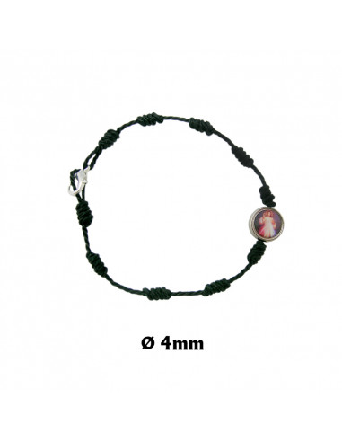 Brazalete Del Peregrino Negro Cuerda...