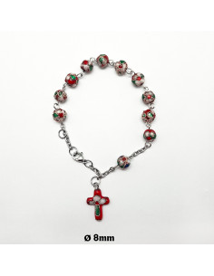 Brazalete Flores 8Mm Rojo...