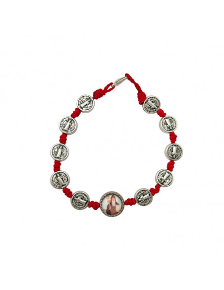 Brazalete Del Peregrino San Benito Rojo Cuerda