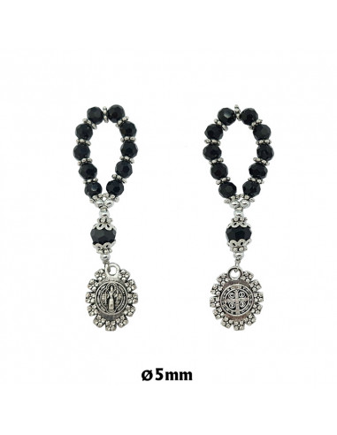 Rosario Decena Dedo Cristal Negro San...