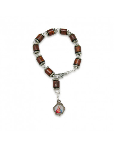 Brazalete Madera Oscura Cilindro Con...