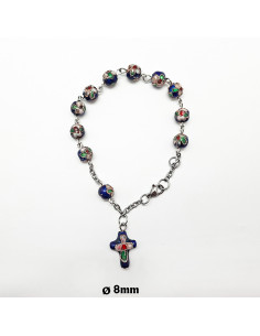 Brazalete Flores 8Mm Azul...