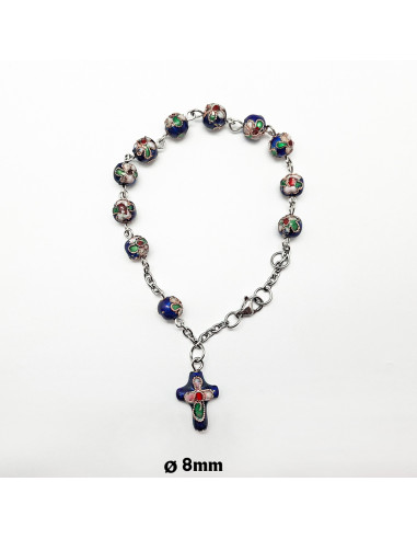 Brazalete Flores 8Mm Azul tipo...