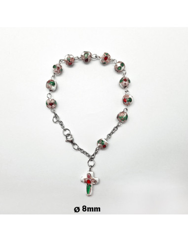 Brazalete Flores 8Mm Blanco tipo...