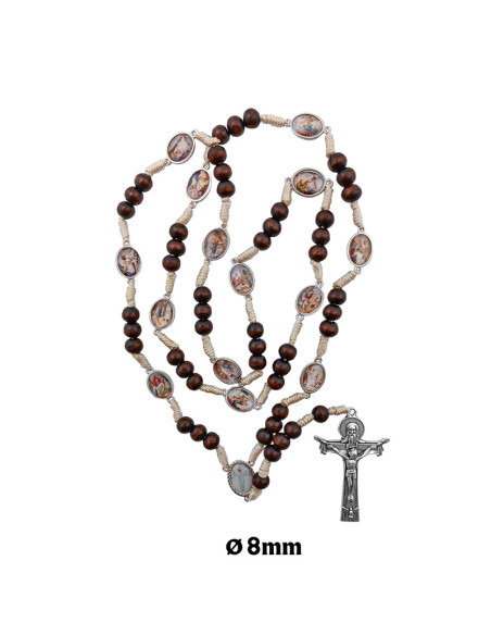 Rosario Madera Y Cuerda Via Crucis 8Mm Medallas Foto