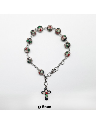 Brazalete Flores 8Mm Negro tipo...
